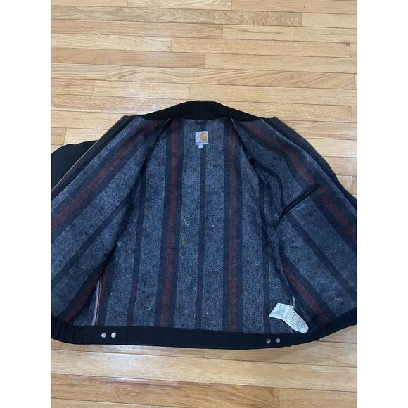 Black Carhartt Detroit Jacket Blanket Lined - Picture 4 of 8